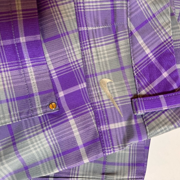 Nike Golf Women’s 10 Purple Plaid Dri-Fit Bermuda Shorts Stretch - Picture 3 of 9